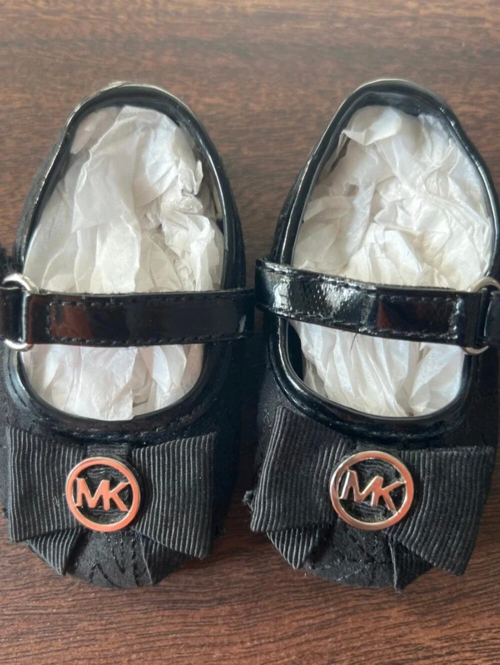Michael Kors Black Baby Girl Bow Mary Jane Shoes